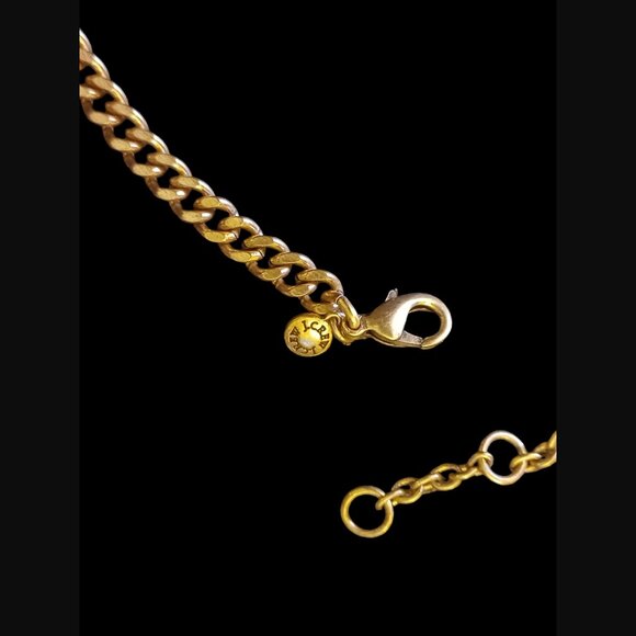 J.crew Gold Tone Acrylic Stone Clear Shield Chunky Statement Collar Necklace - Picture 4 of 9